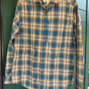 NWOT The Territory Ahead Men's Blue and Yellow Plaid Shirt